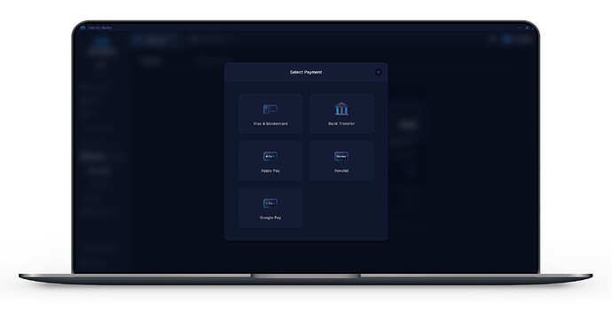 Infinity Wallet - buy and sell payment options